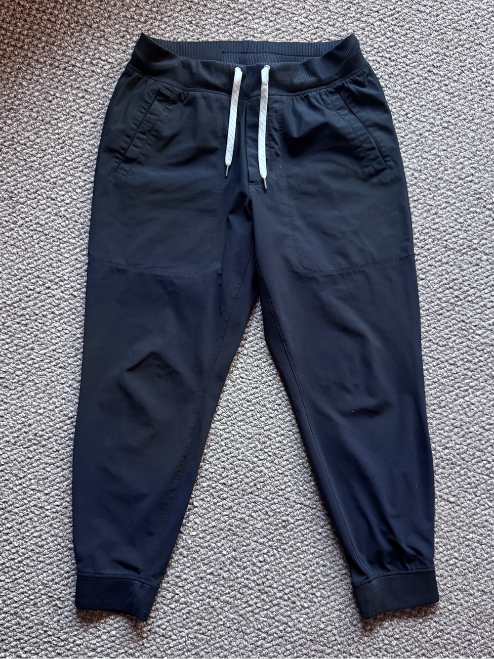 Vuori Black Jogger Pants with White Drawstrings